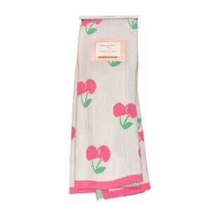 Cupcakes and Cashmere Cherry Cherries Throw Blanket 50"x70" Soft Chenille NEW